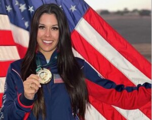 Dania Vizzi with her CAT Games gold medal.